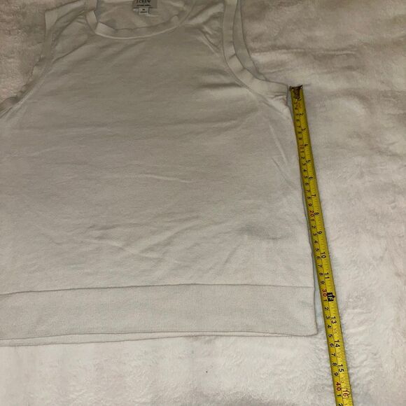 J. Crew Womens Medium Classic Shell Sleeveless Sweater Crew Tank Top White GUC - Picture 5 of 5